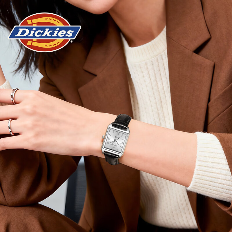 Dickies手表女新款ins轻奢小众腕表简约女表时尚百搭石英表送女生日礼物 250F60LYXCL-779L1-7SSY【皮带白表盘】