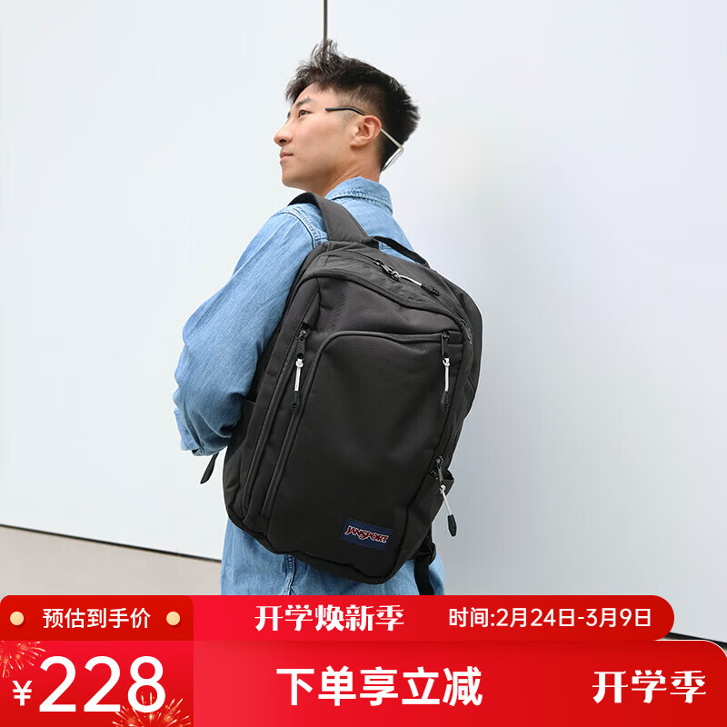 JANSPORT杰斯伯双肩包男女户外旅行运动登山背【下单前请认真看瑕疵说明】 T55B53Y黑色（全新/无暇）