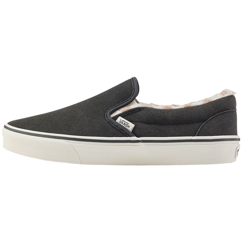 VANS范斯官方 Classic Slip-On加绒舒适一脚蹬男女板鞋 灰黑色 38.5