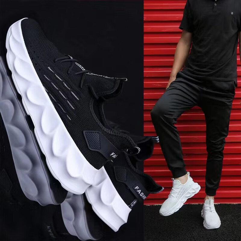 西域骆驼（VANCAMEL）男鞋2026年春季男士休闲运动鞋跑步鞋轻便学生鞋软底老爹鞋子男生 【官方正品 质量保证】黑色配色 39