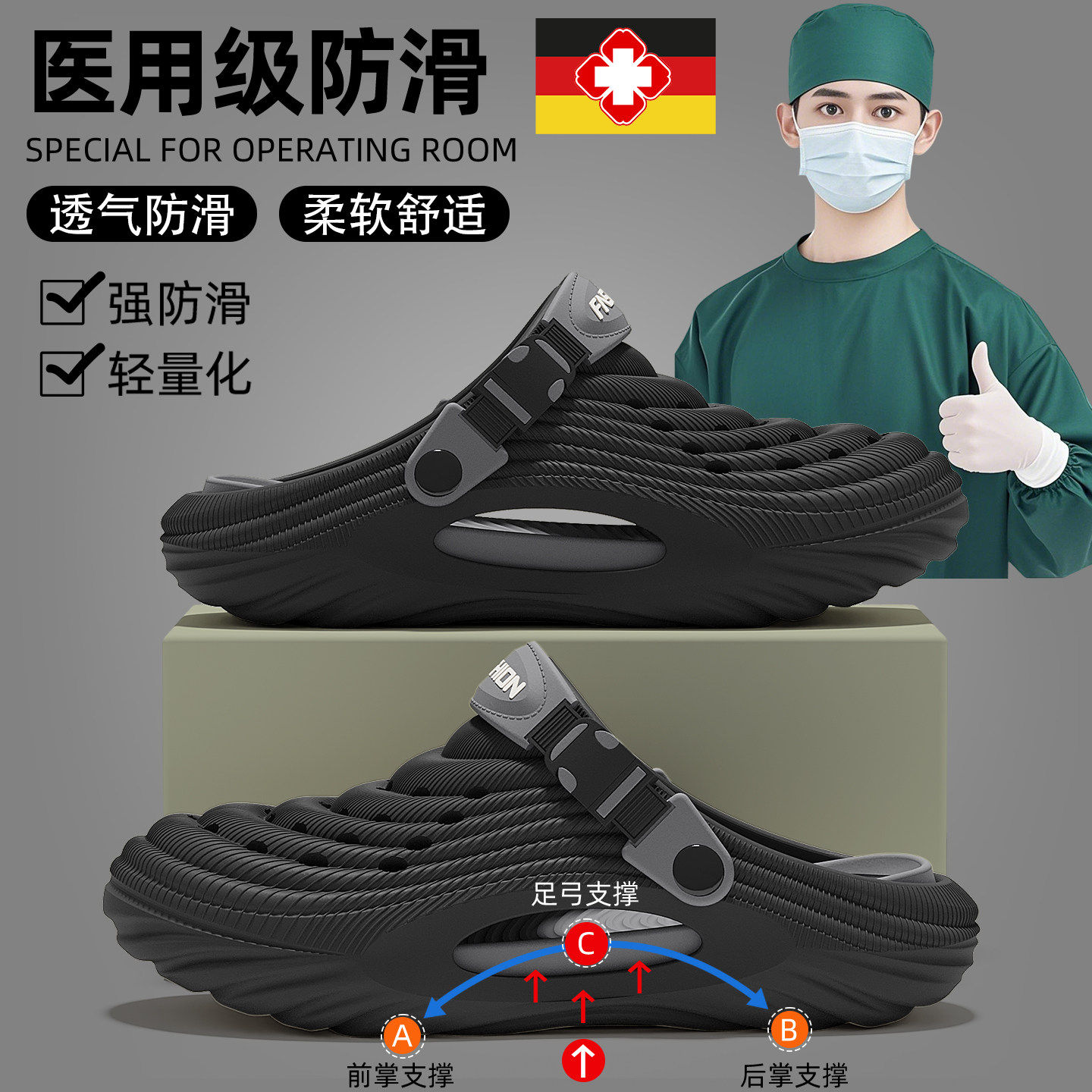 ���ڲ�����è��ҽ����������Ь��ʿ�ļ��⴩2026�¿��׷���������ĥ����Ь��ʿ ��ҹ�ڡ�ҽ����ר�á� 42-43 ���롾�ڳ�265mm��