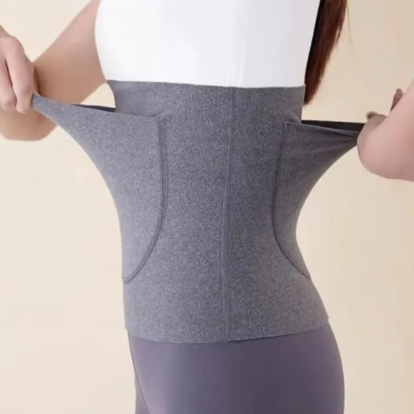 德绒加兜护腰保暖腰部专用带兜护肚子成人宫暖贴女士秋冬腹部防寒 一个（颜色随机）均码