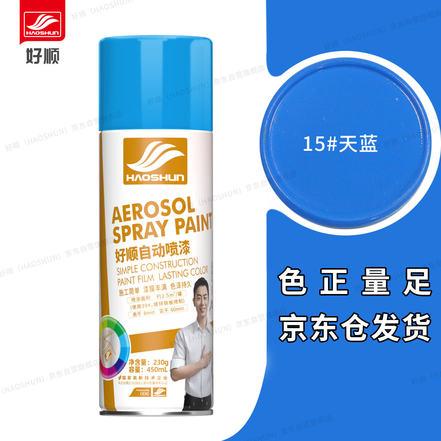 好顺自喷漆 15#天蓝色/门窗金属防锈家具木器漆自行摩托汽车翻新涂鸦