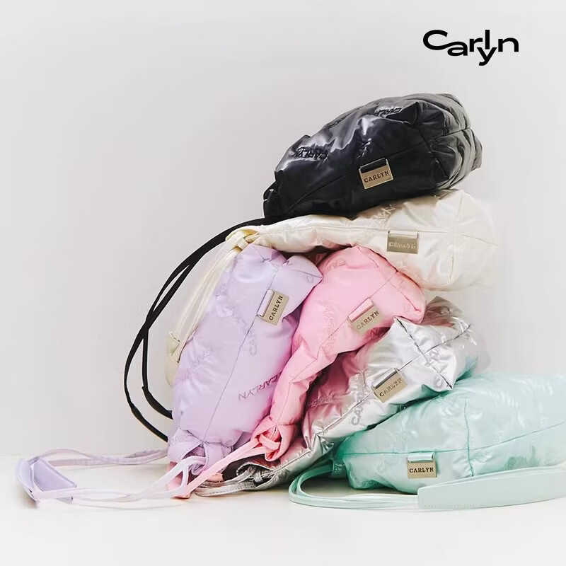 CARLYN TWEE MINI迷你垃圾袋韩国小众轻奢设计刺绣百搭单肩手提包 珍珠白色PT 48小时发货