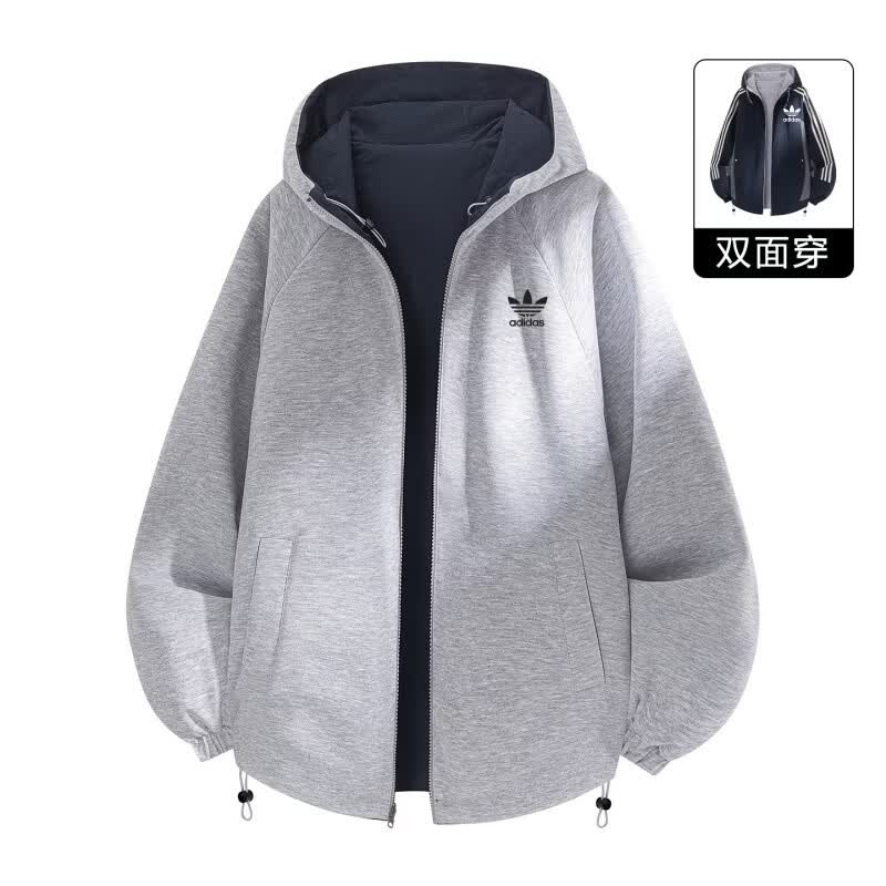 Y-3阿迪三叶草新款春秋季休闲运动连帽卫衣双面穿男女同款时尚百搭潮 藏蓝色 M 建议体重90~110斤