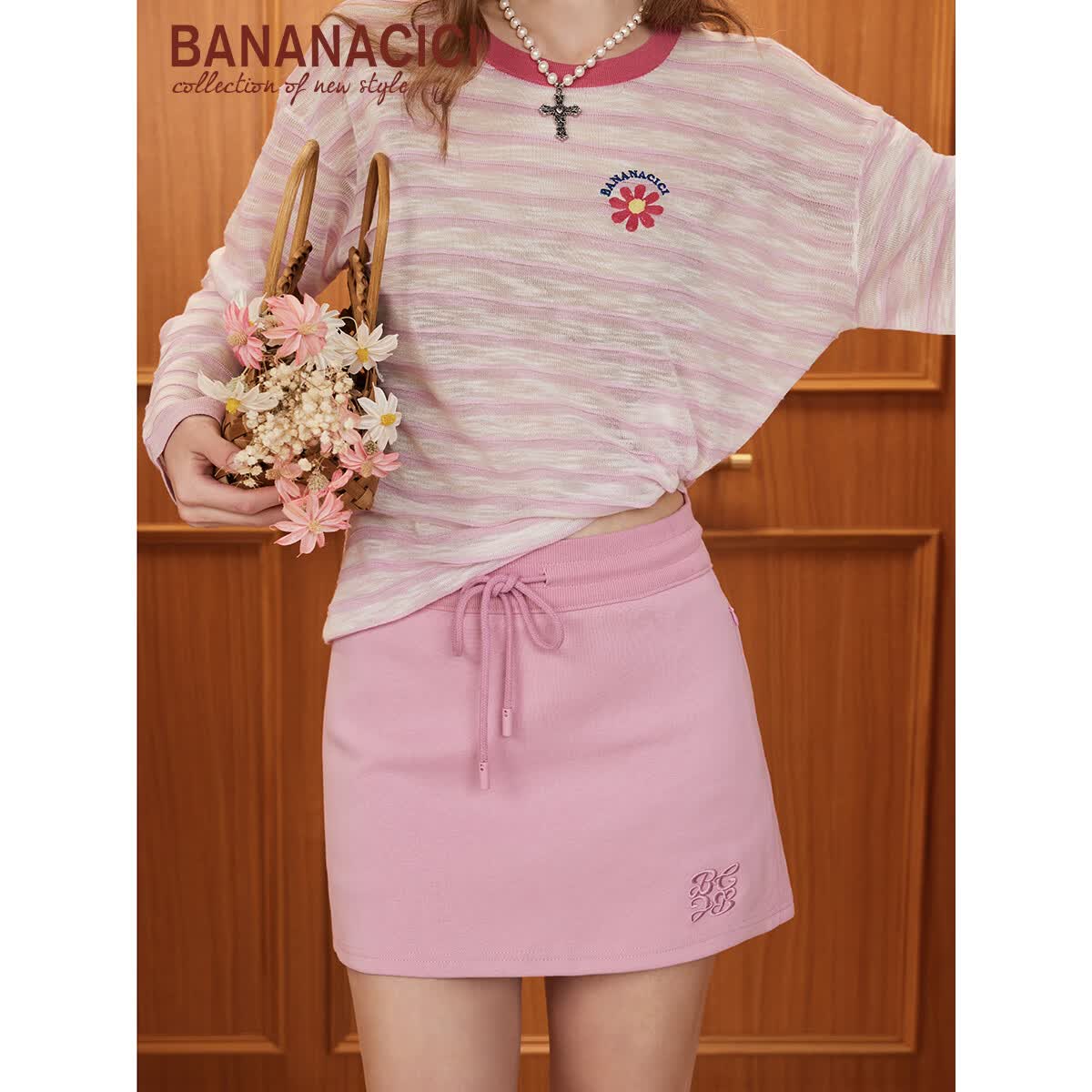 banana cici【阚清子同款】2026年夏季新款多巴胺小雏菊针织衫C252MY591 黄色 S