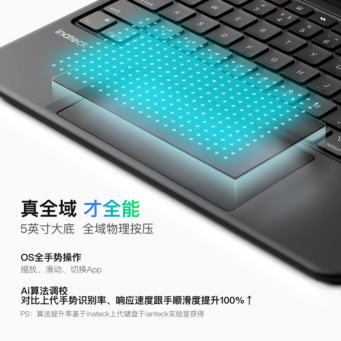inateck轻量磁吸iPad键盘苹果平板保护套iPad11保护壳适用妙控键盘ipad pro 11寸/air8/7平板键盘 海盐蓝 【Air876/Pro18-22】10.9/11寸