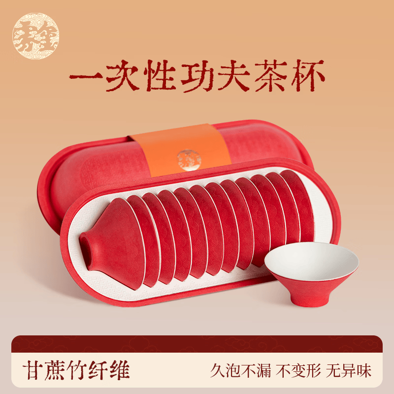 雾玺（wuxi）一次性功夫茶杯水杯双层加厚商务接待茶杯环保泡茶杯户外旅行茶具 斗笠杯 1盒（12只装）