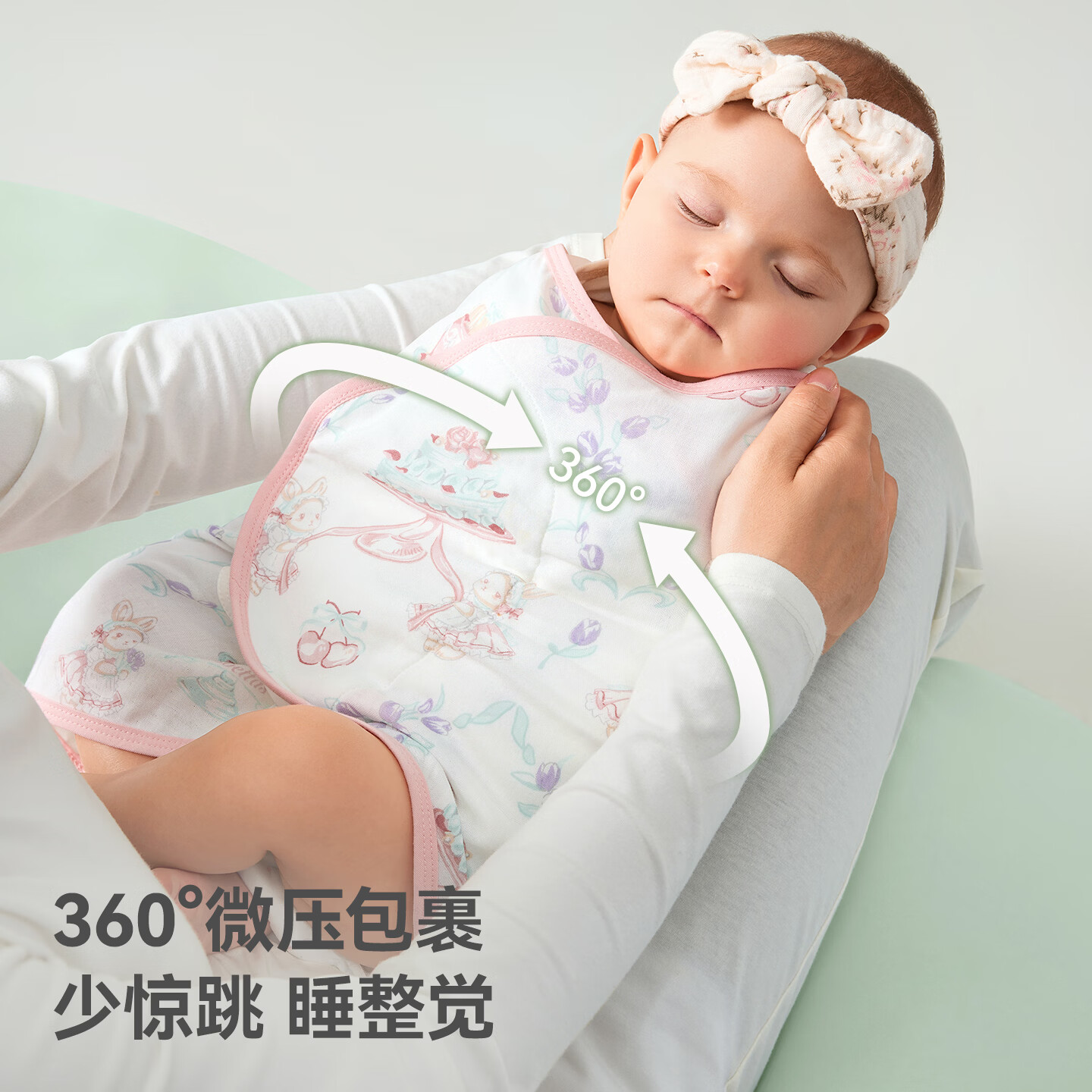 贝肽斯婴儿防惊跳睡袋包巾春夏新生儿襁褓包被宝宝护肚防惊吓睡觉神器 小蓝鲸单导【室温26-29℃】熊趣乐园 80*35(适用0-6个月)