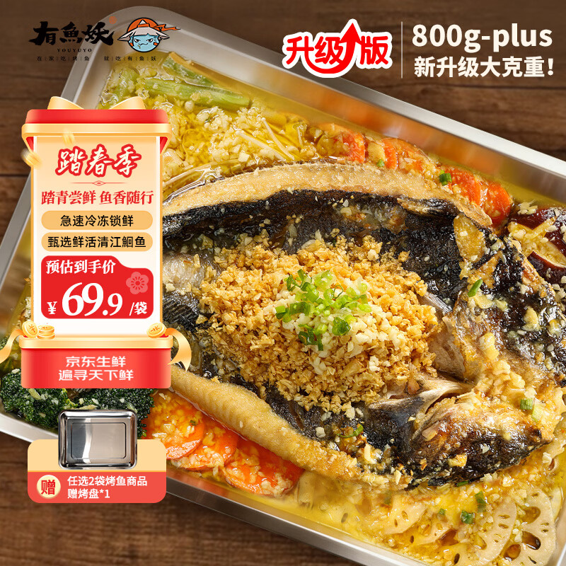 有鱼妖厨神装Plus烤鱼夜宵蒜香味 800g 半成品方便菜鮰鱼火锅