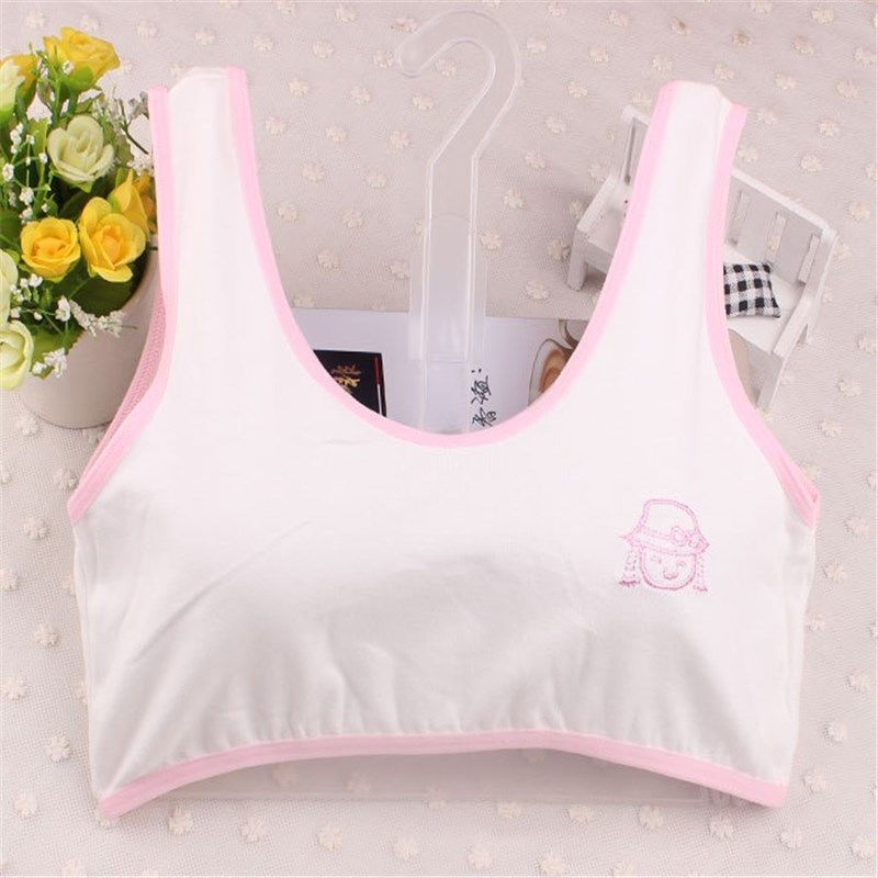 法比兔(fanbeeto)三件装小女孩发育期内衣棉女童小背心小学生文胸少女