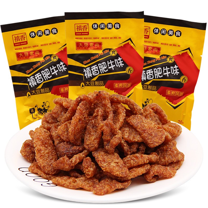 禛香 香菇肥牛18g*30包牛肉味80后经典怀旧休闲零食品 散称混装1000克（口感软的有汁）