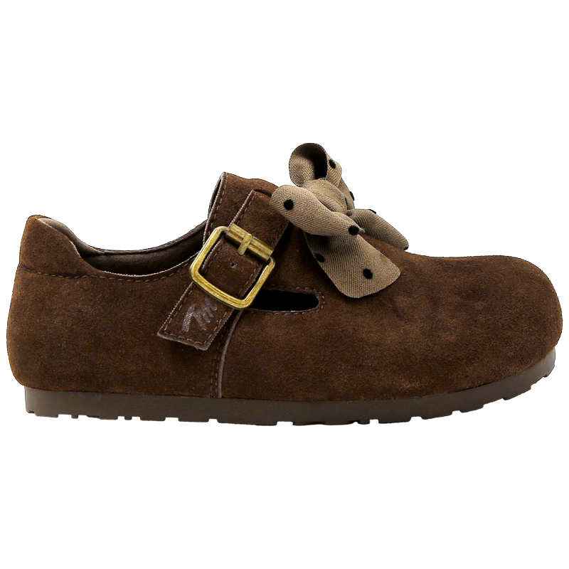 天美意童鞋2026年春秋季新款女宝宝勃肯鞋软底女童鞋子休闲鞋单鞋 棕色 29