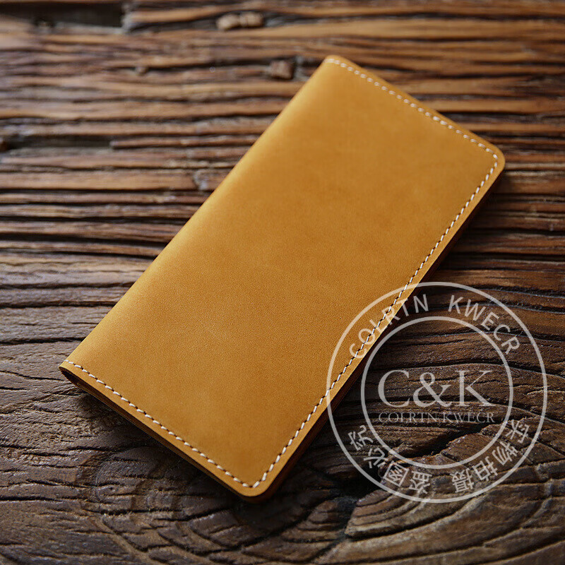 Colrtn Kwecr钱包男士长款手夹包真牛皮钱夹多卡位卡包手机包横款手包奢侈品 CK深棕色19*10*2