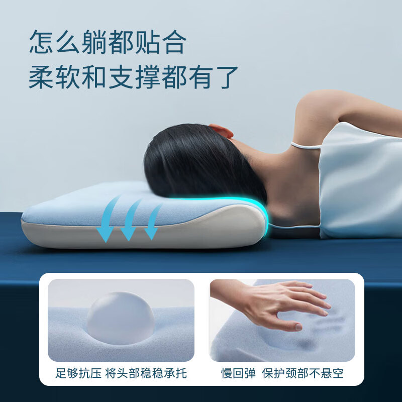 亚朵云栖深睡枕pro2.0星球枕头慢回弹记忆枕pro3.0睡眠颈椎枕带枕套护颈枕 第二代深睡记忆枕Pro2.0 中枕 10cm
