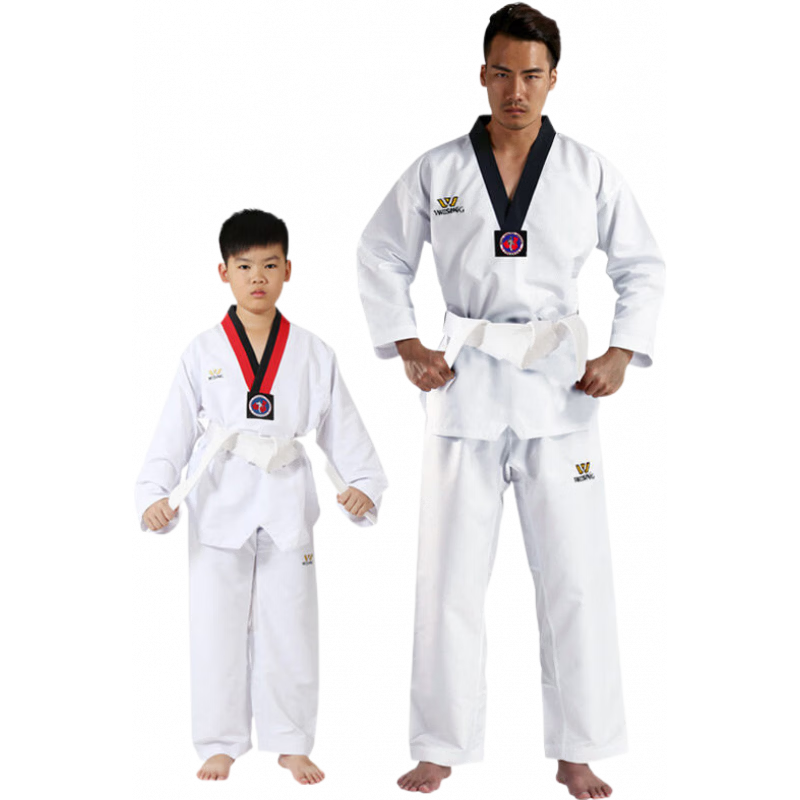 九日山跆拳道服兒童春夏訓(xùn)練服成人長(zhǎng)袖男女跆拳道服裝訓(xùn)練服 110cm 均碼