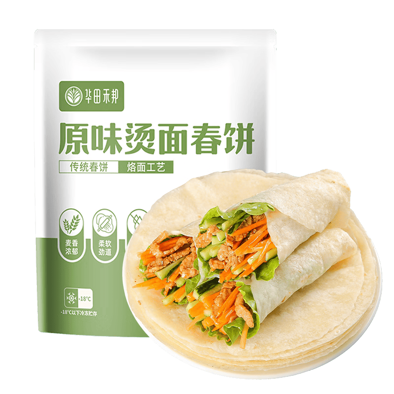 华田禾邦 烫面春饼 1.05kg 30张 无油手抓饼卷饼薄饼烙馍 速食早餐半成品