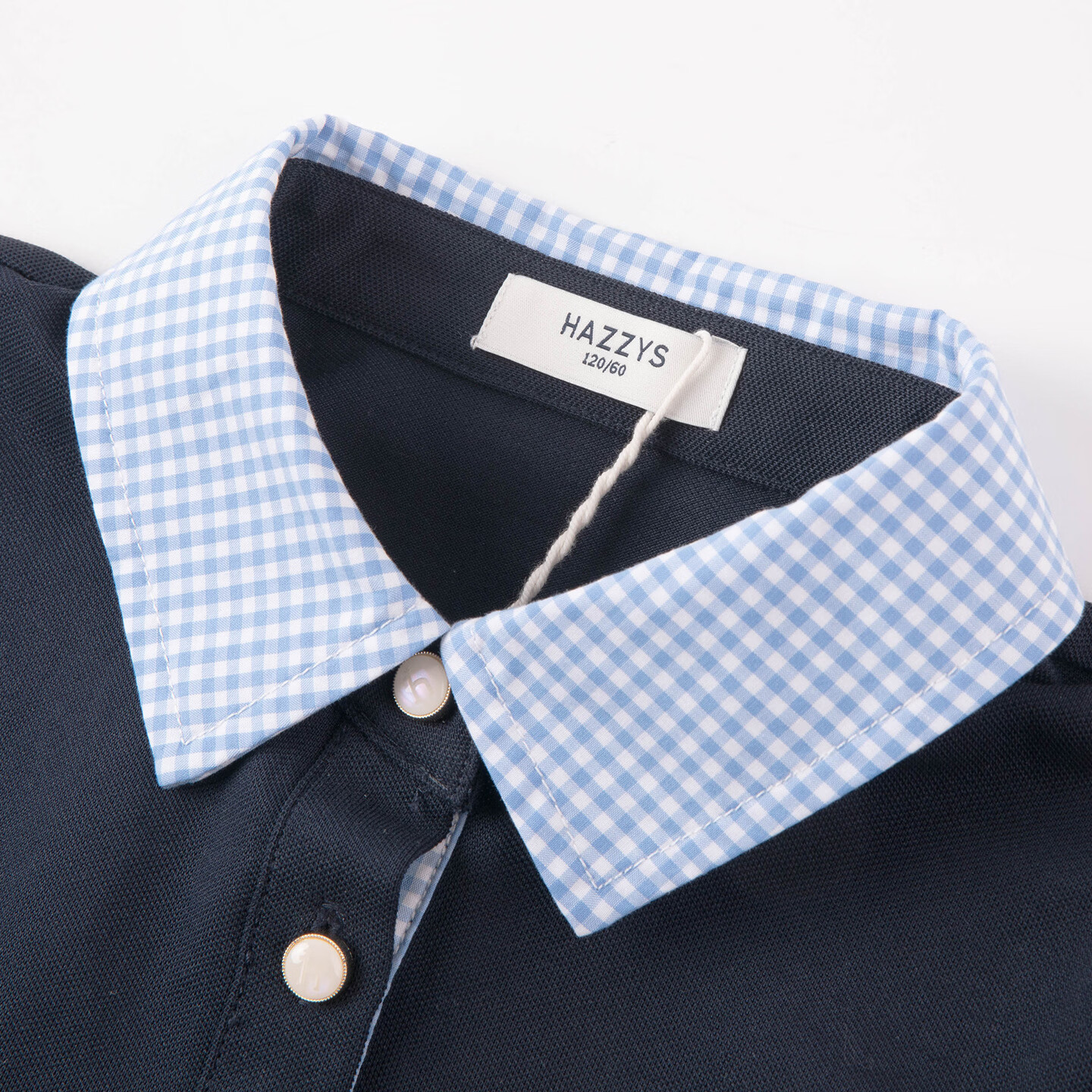 哈吉斯（HAZZYS）童装女童速干套装2026夏季新品大童学院风短袖polo衫儿童甜美短裙 藏蓝 130