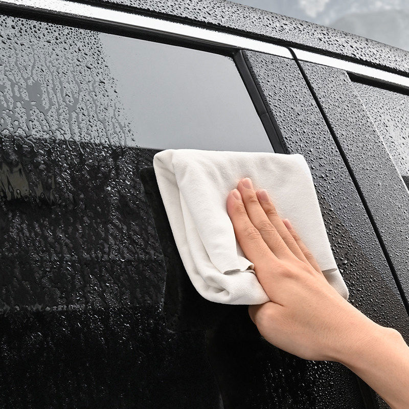 CLCEY鹿皮巾抹布洗车毛巾擦车布专用擦车巾水不掉毛车玻璃鸡皮麂皮1 20*20cm买1送1共2