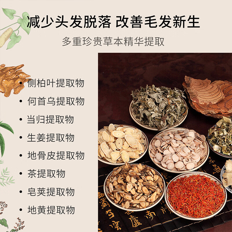 丝露杰（SLUJ）洗发水当归人参山药首乌中草药无硅油洗发水温和洗发乳 防脱当归