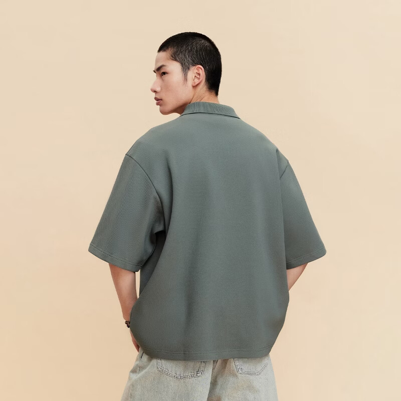杰克·琼斯(JACK&JONES)26年夏季polo衫男潮流休闲宽松落肩翻领短袖t恤男装好运熊猫 S58龙舌兰绿 XL (185)