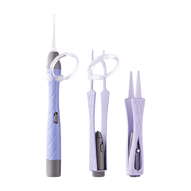 易簡(jiǎn)（yijan）兒童挖耳勺發(fā)光掏耳朵神器充電款耳鑷新生兒可視高清采耳3件套