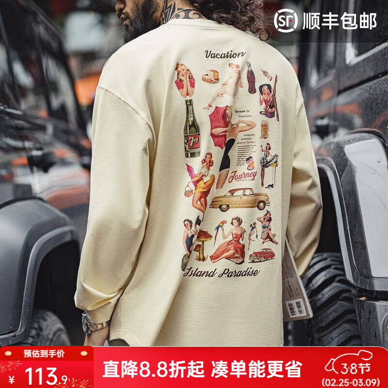 ���ǹ�װ ��ʽ����ӡ������T�����＾�������д���Բ���������� �װ�ɫ ������ƫ�� XL 113.9Ԫ