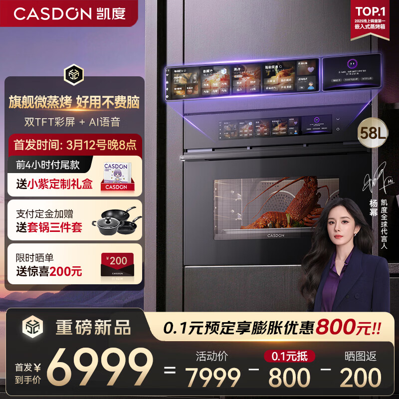 CASDON����26�����ƷZRpro ���� ˫�ȷ�2.0 �մ��ڵ� ����Ƕ��ʽ΢������ ������58L SR58FDF25-ZRPro