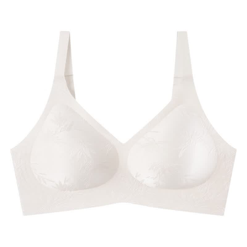 氧心（YANGXIN）Kissy氧心轻薄内衣女无痕舒适侧收副乳上托聚拢美背文胸 月光白(吊带款) M