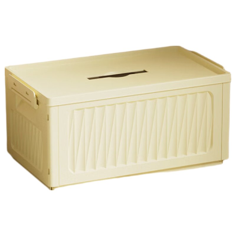 四万公里折叠式收纳箱奶油家用宿舍带盖卧室搬家置物箱储物箱收纳整理箱子