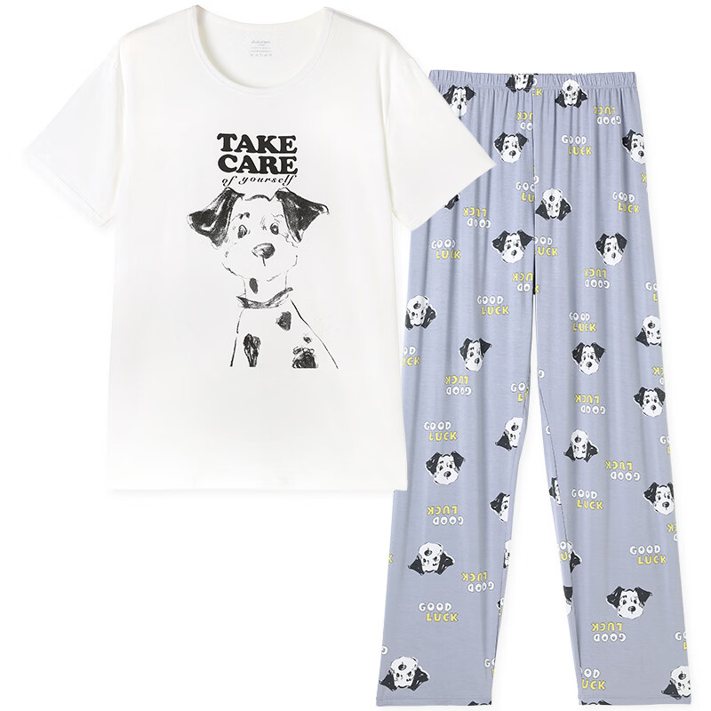 久岁伴【26新款】大童男夏A类7A抑菌高弹家居服套装青少年短袖睡衣长裤 4XL (170) 建议身高160-172，体重105-120斤