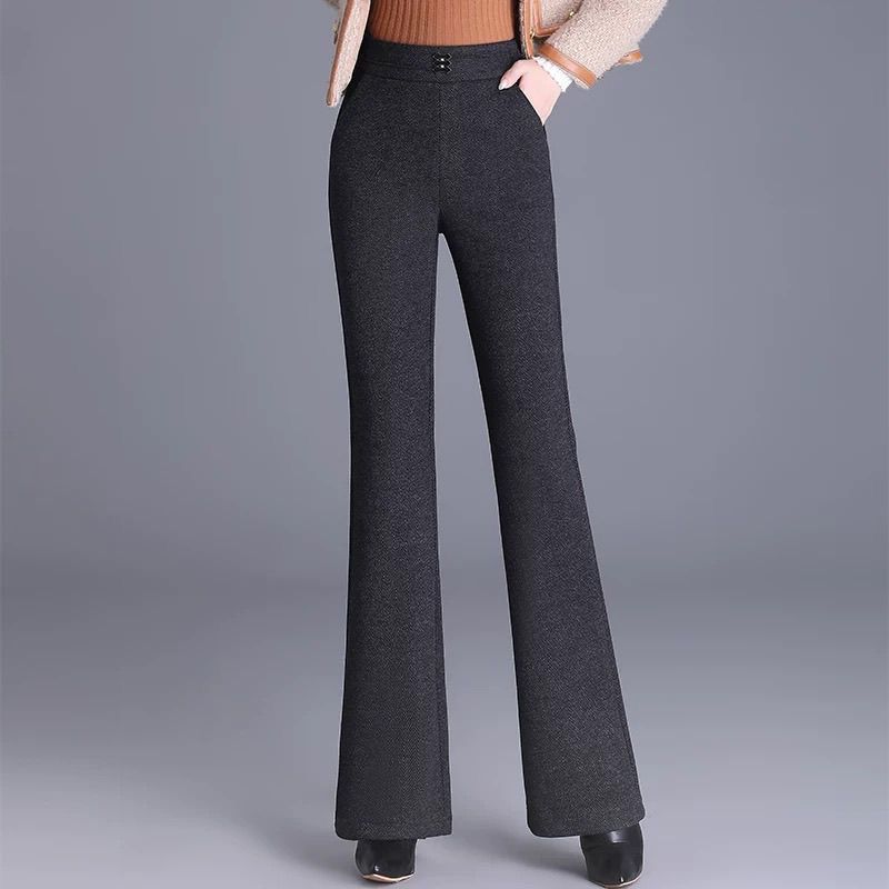 【轻奢品质】微喇裤女2026春季新款高腰弹力显瘦百搭休闲裤 黑色【春秋款】 3XL 【建议150-165斤】