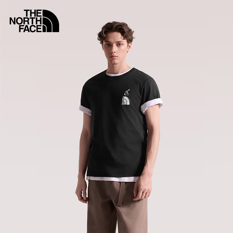 北面（The North Face）棉感T恤男户外防晒运动半袖吸湿圆领短袖 JK3 2XL