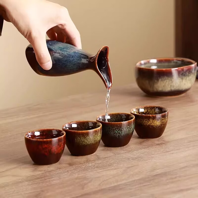 BOSSY文创国潮酒具套装白酒杯分酒器送礼送长辈领导客户伴手礼新年礼物 【好酒不见】文创酒具6件套+礼盒