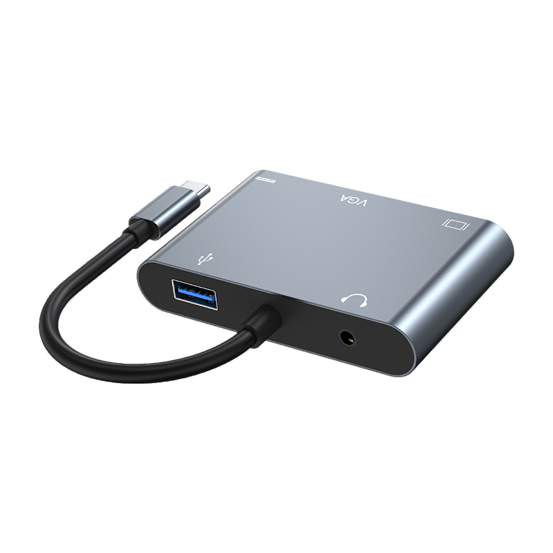 倍方 Type-C扩展坞USB-C转HDMI/VGA转换器USB分线器4K投屏拓展坞音频转接头通用苹果华为联想笔记本电脑6409