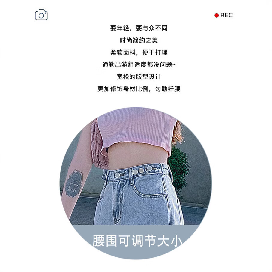 柯诗曼浅蓝色高腰阔腿牛仔裤女2026春秋款宽松显瘦垂感百搭直筒长裤子 复古蓝 XL 【119-129斤】