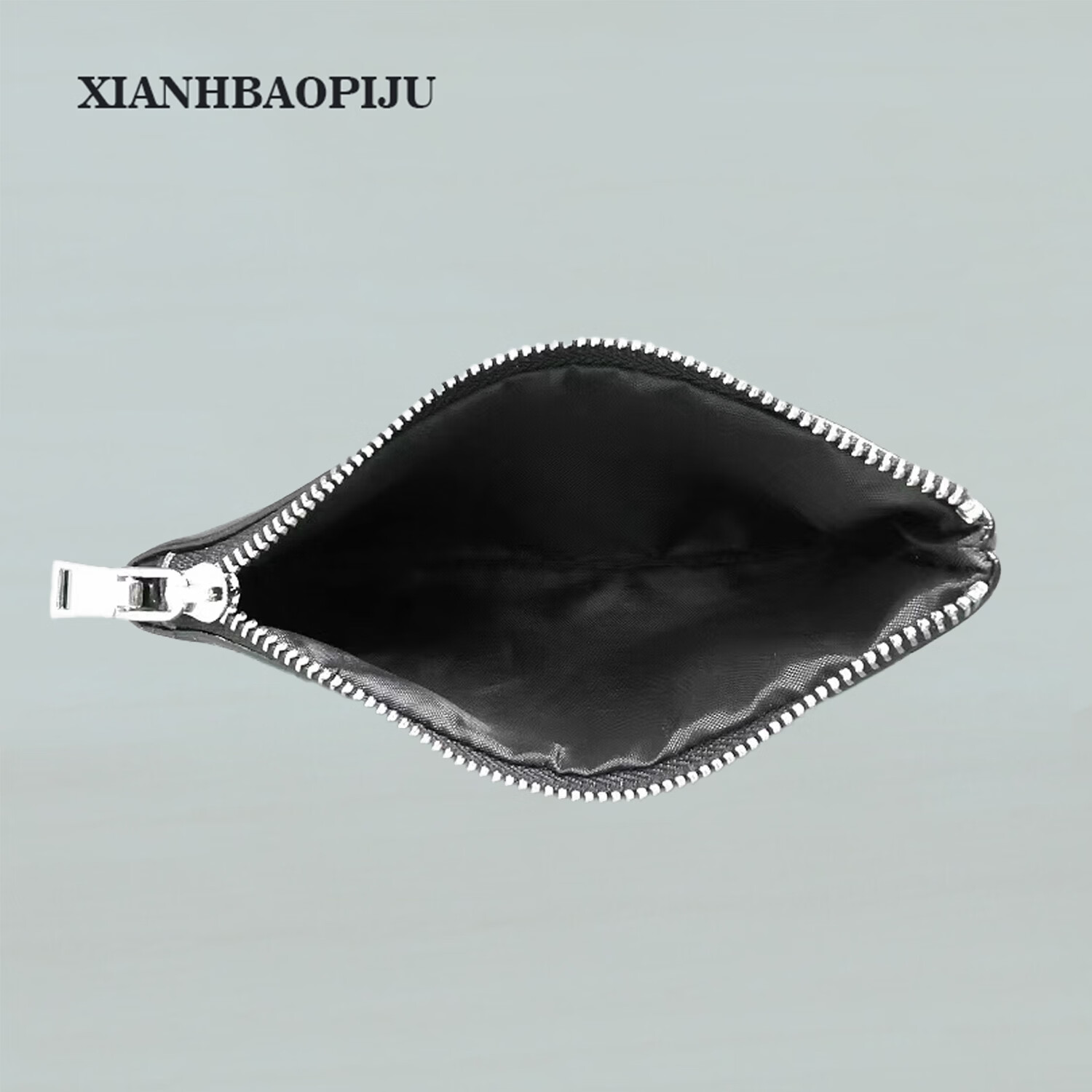 XIANHBAOPIJU进口头层牛皮手拿包真皮钱包油蜡皮便携手机包时尚简约大容量手包 黑色进口头层牛皮无手提带