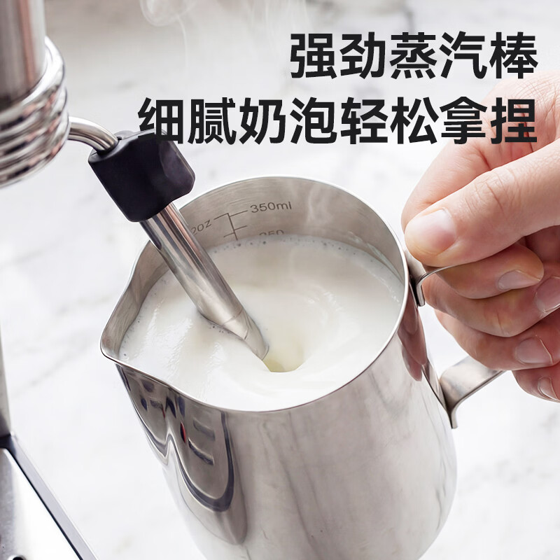 索利斯（Solis）咖啡机家用意式半自动办公室小型美式浓缩小白咖啡机男女朋友生日礼物 银色小巧机身小白易上手