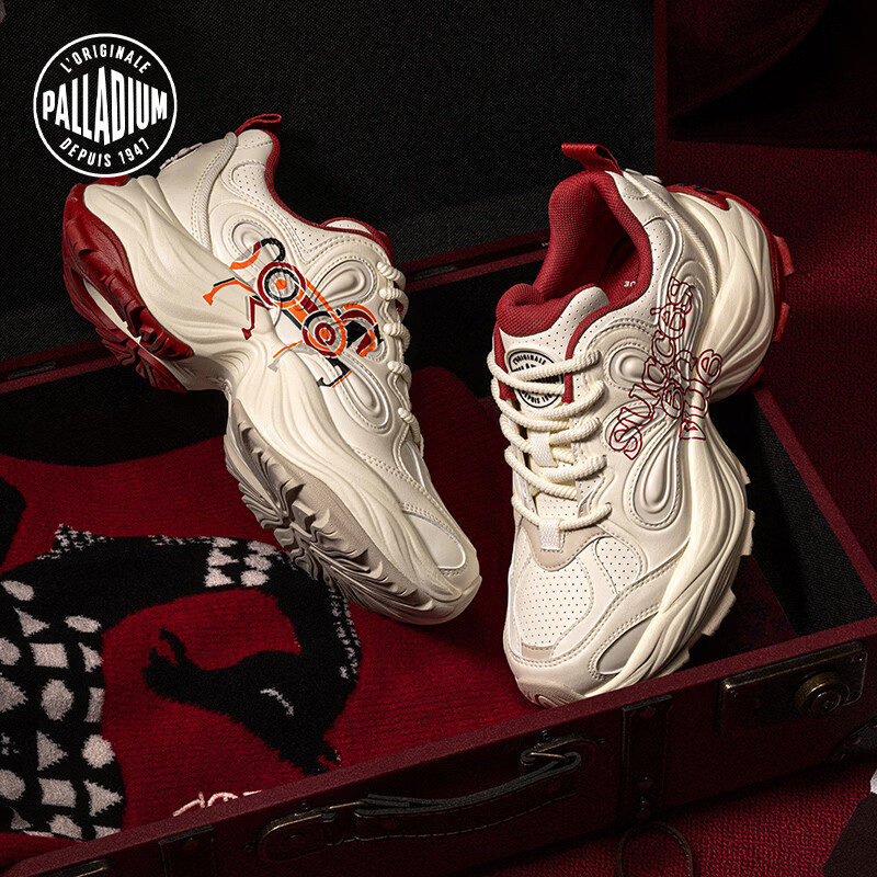 帕拉丁（PALLADIUM）新款潮流休闲运动鞋男透气轻便老爹鞋女户外网面增高鞋百搭厚底鞋 白/白 94838 37