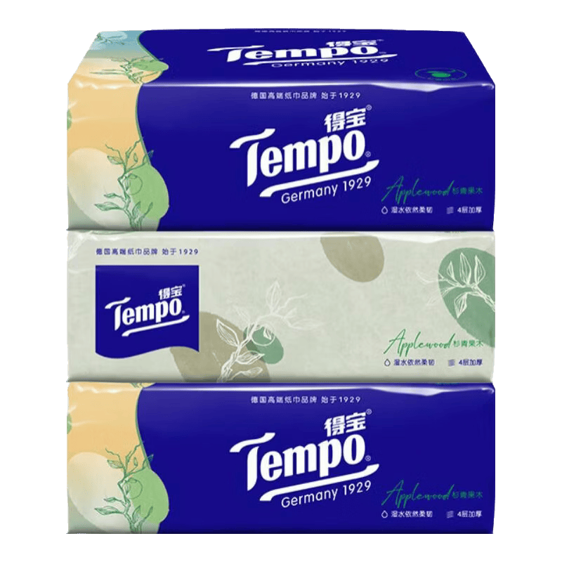 �ñ� TEMPO ��ֽ ɼ���ľ�ͽ�ֽ 4�� 90��*3�� 9.9Ԫ