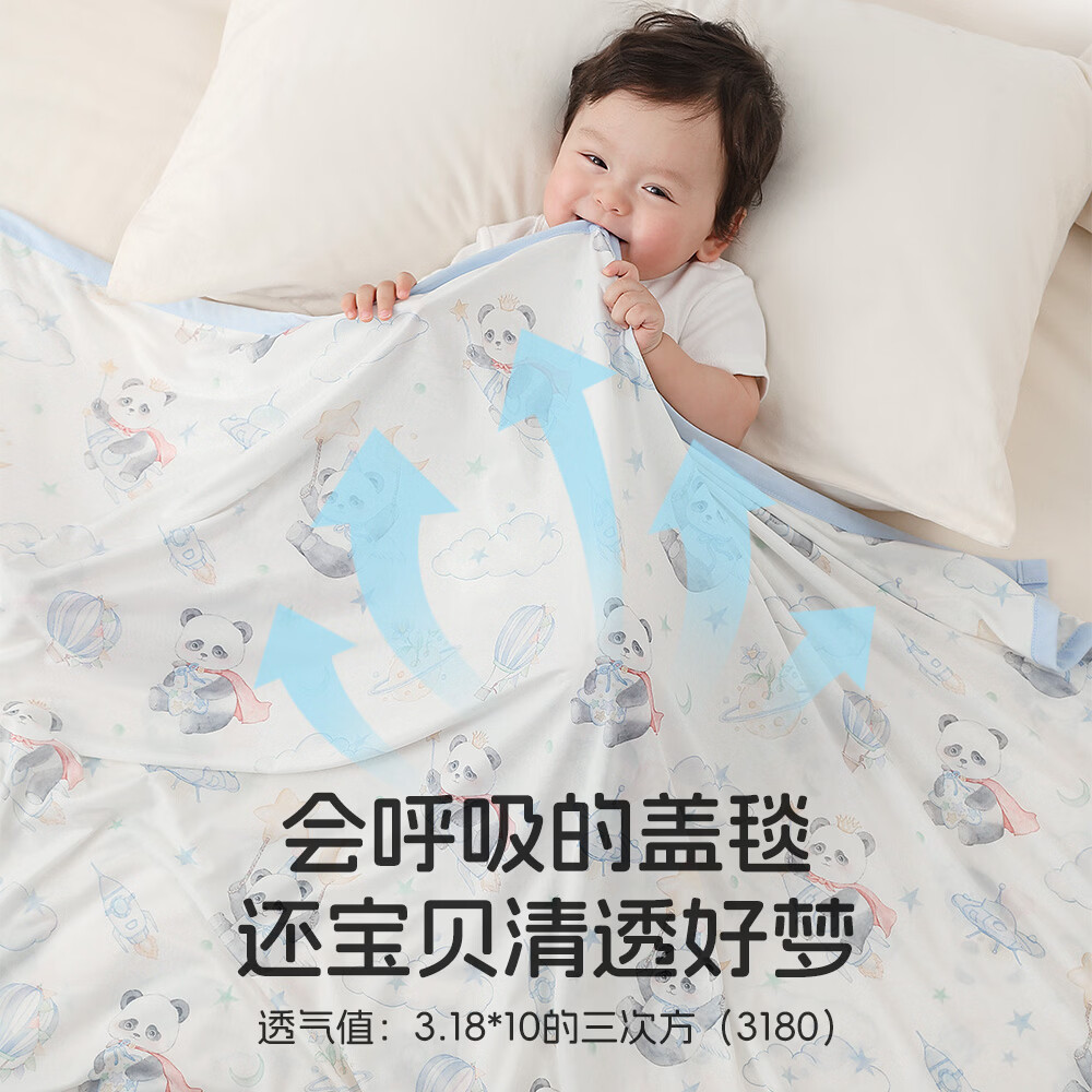 瑞福贝贝（Ruifubeibei）瑞福贝贝婴儿盖毯宝宝冰丝毯夏季薄款儿童空调被新生儿午睡毯凉被 马戏乐园-抗菌透气-凉而不冰-可机洗 120*150