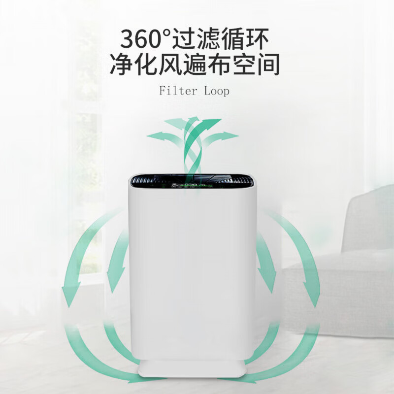 DIKTT德国空气净化器家用除甲醛宠物吸毛除螨除尘除过敏原家用除烟味室内智能加湿杀菌负离子净化空气 906空净-智能屏显-HEPA技术-可定时