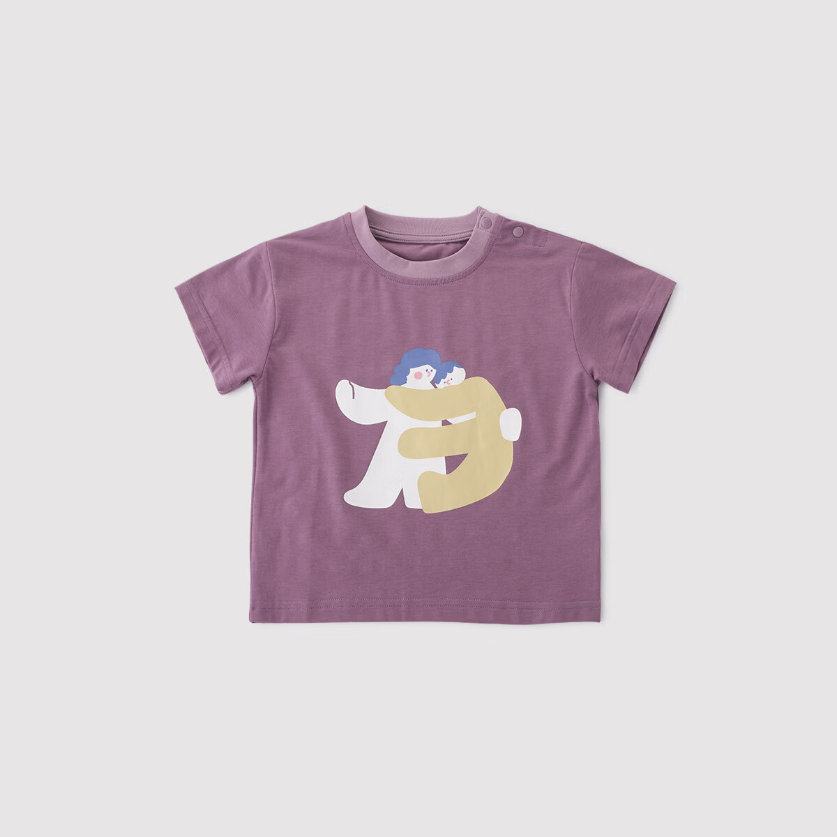 巴厘小猪亲子装2026新款夏天一家三口T恤儿童短袖上衣宝宝半袖衣服夏装 芋泥紫(宝宝款) 90