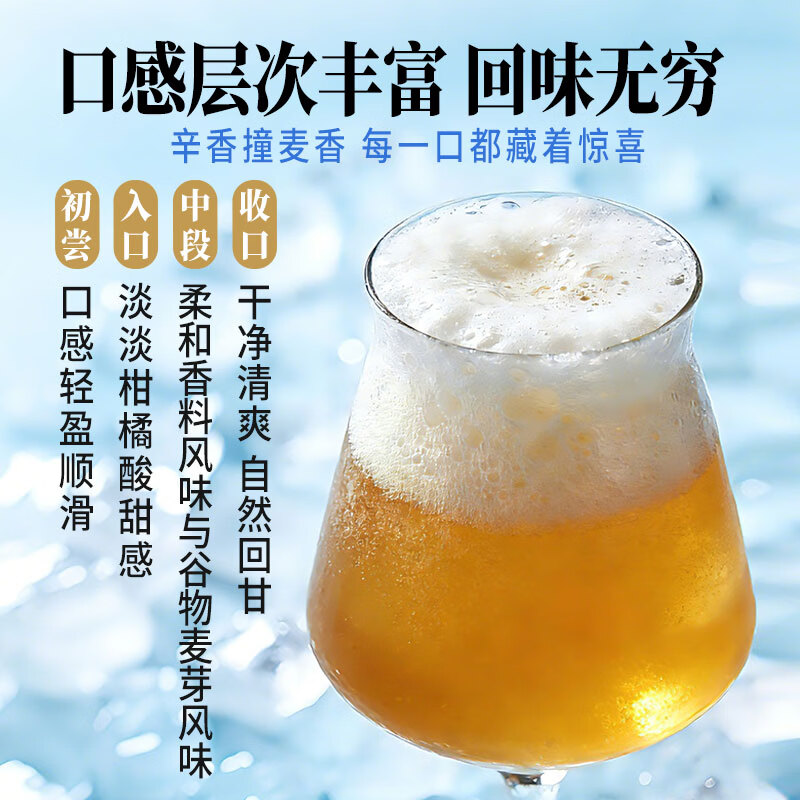 泰山原浆啤酒10度比利时小麦啤酒全麦芽酿造 比利时小麦 500mL 12罐 整箱装