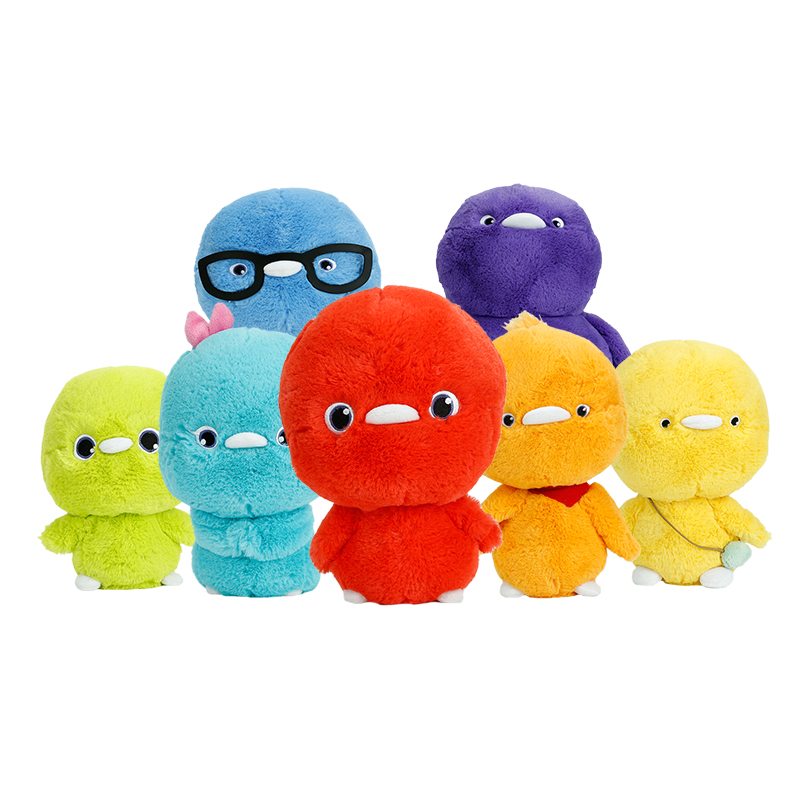 小鸡彩虹睡觉  玩偶小鸡彩虹毛绒公仔玩具卡通女孩动漫可爱超萌娃娃