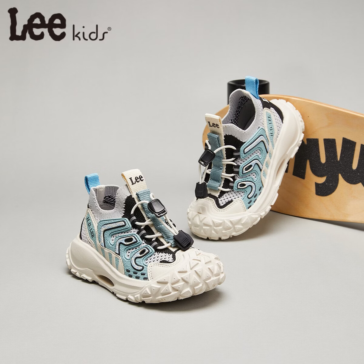 Lee童鞋春夏季新款儿童运动鞋椰子鞋男童休闲跑步鞋女大童 卡其绿 29 【建议脚长176-181mm】