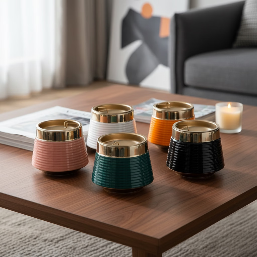 ECO IN CORNins高颜值陶瓷烟灰缸创意客厅卧室办公室防飞灰简约现代轻奢烟缸 白色