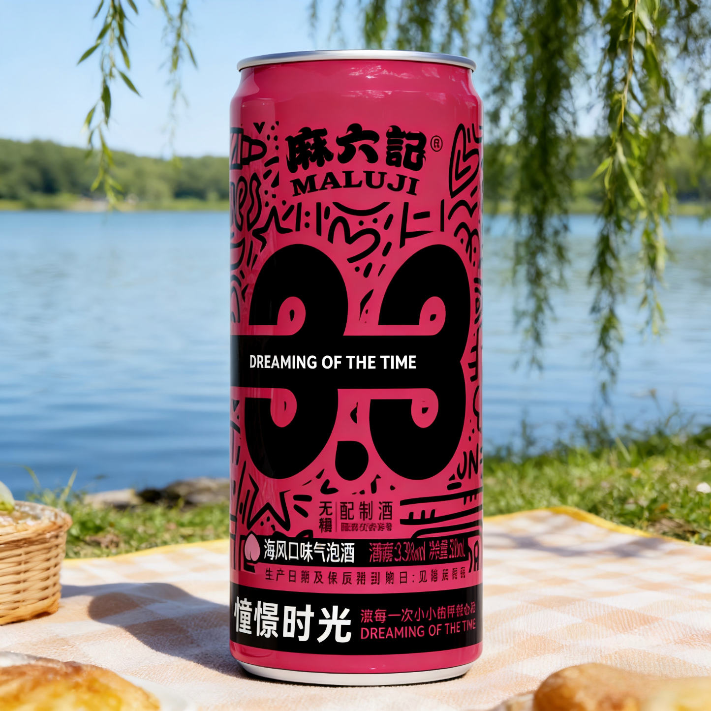 麻六记海风口味气泡酒3.3度女士微醺饮品年货气泡酒聚会小酌320ML 6罐装