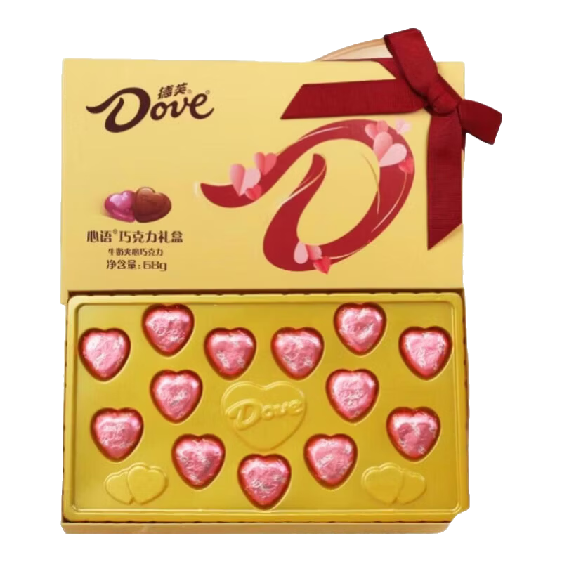 德芙（Dove）心语巧克力礼盒母亲节礼物520送女朋友礼物实用送妈妈生日礼物tzt 德芙心语13粒礼盒