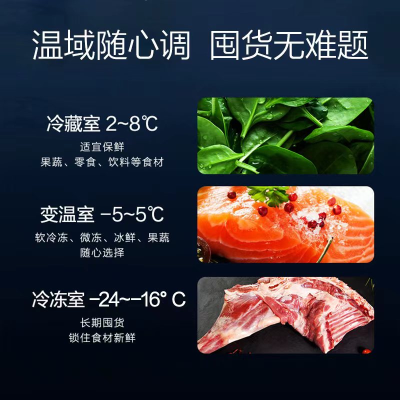 格力(GREE) 晶弘小凉神227升三门冰箱 一级能效 家用变频节能 迷你小型 电冰箱风冷无霜节能 BCD-227WGGBF1TPDCL/绒雾米
